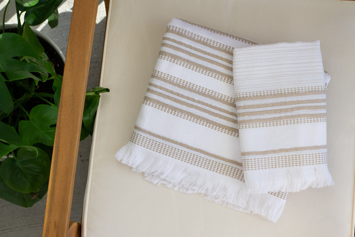 Turkish Hand Towels - Beige