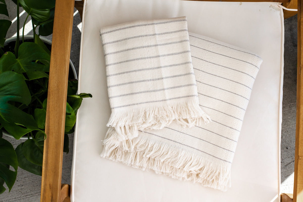 Deniz Bamboo Cotton Turkish Bath Towel and Hand Towel — sunwoven