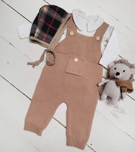 OLIVE & CRADLE - Baby Knit jumperJumpsuit suspender Overalls pants EZRA: Forest Green / 0-3m