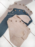 Load image into Gallery viewer, OLIVE &amp; CRADLE - Sasha Cotton Knit 2pc Shirt and pants Baby Outfit Set: Juniper Berry / 0-3m
