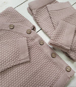 Load image into Gallery viewer, OLIVE &amp; CRADLE - Noah Cotton Knit 2pc Shirt and pants Baby Outfit Set: Light Juniper / NB (6-9lbs)
