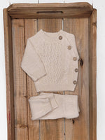 Load image into Gallery viewer, OLIVE &amp; CRADLE - Sasha Cotton Knit 2pc Shirt and pants Baby Outfit Set: Juniper Berry / 0-3m
