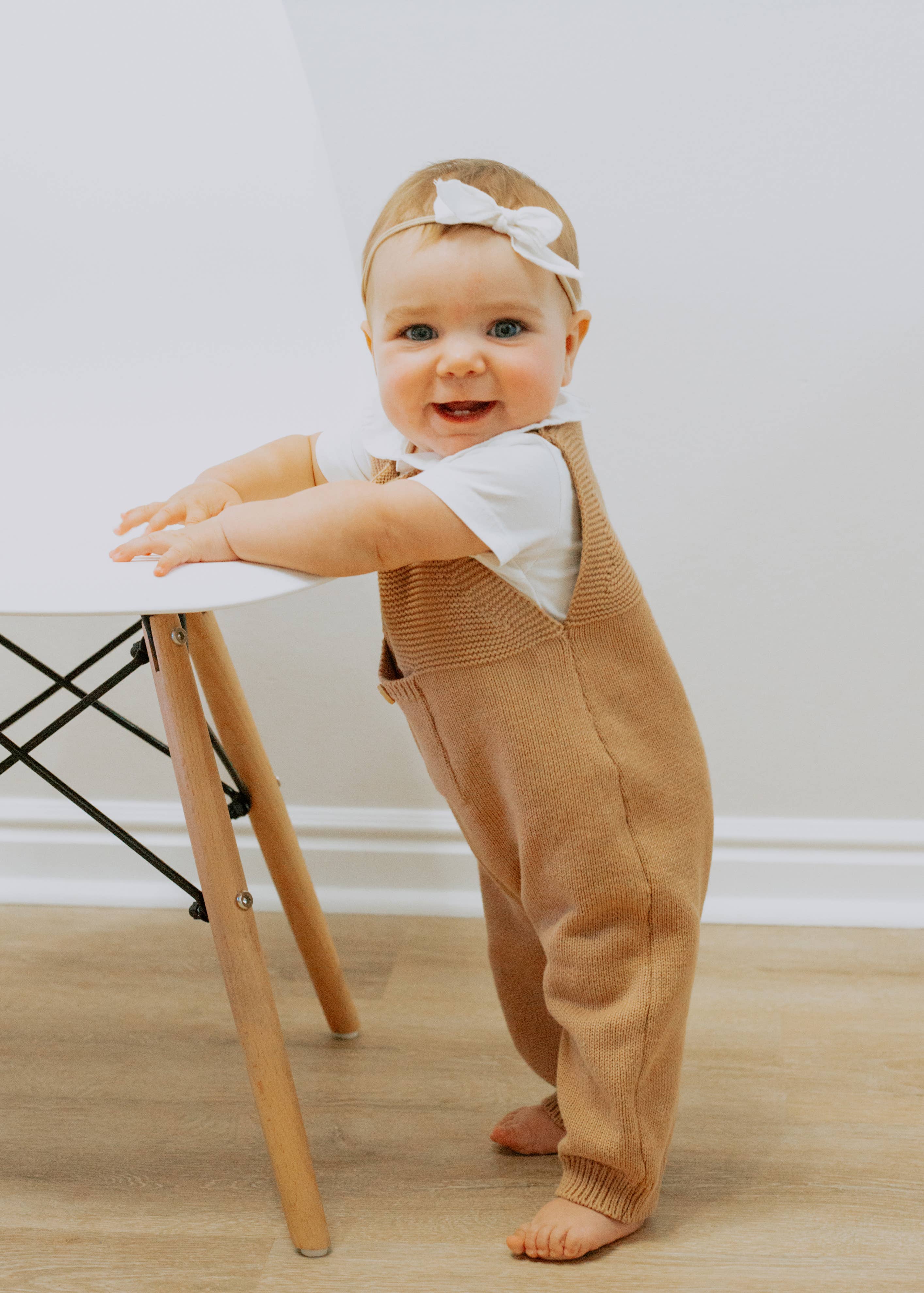 OLIVE & CRADLE - Baby Knit jumperJumpsuit suspender Overalls pants EZRA: Forest Green / 0-3m