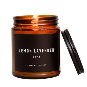Lemon Lavender Soy Candle | Amber Jar Candle